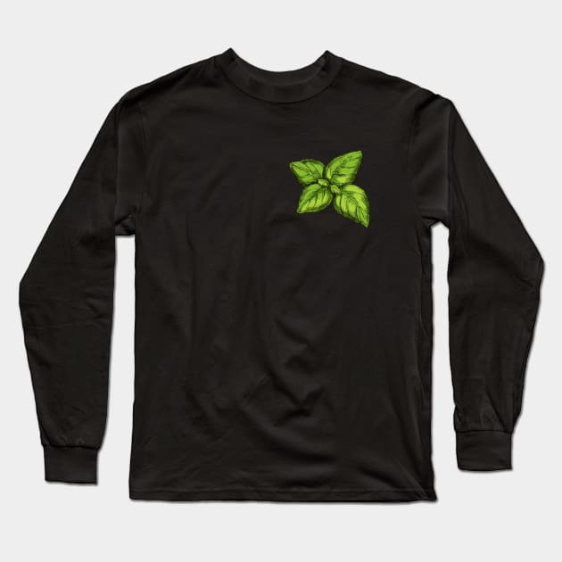 Aromatic Basil Herb Long Sleeve T-Shirt by gronly